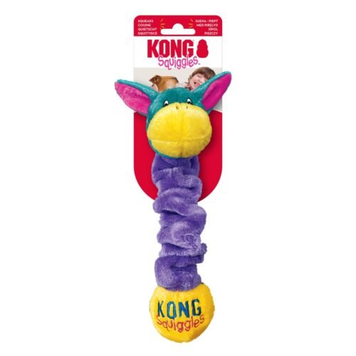 Juguete KONG Squiggles Assorted Small modelo elefante en su empaque de cartón protector