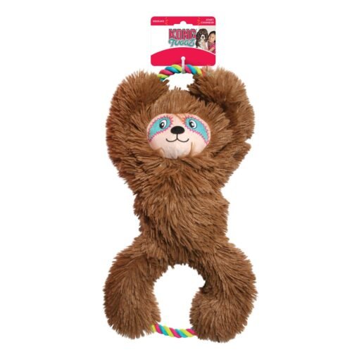Juguete para perro KONG Tuggz Sloth XL de peluche con cuerda resistente para forcejeo