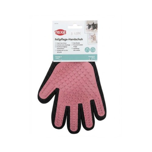 Trixie Guante Cuidado Pelaje rosa para perros y gatos con púas de caucho