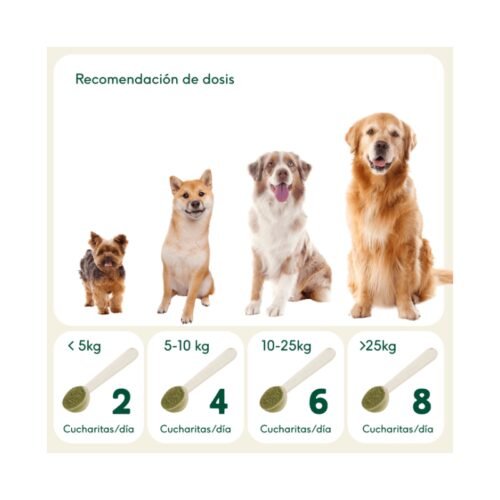 Tabla de dosificación de espirulina para perros por peso