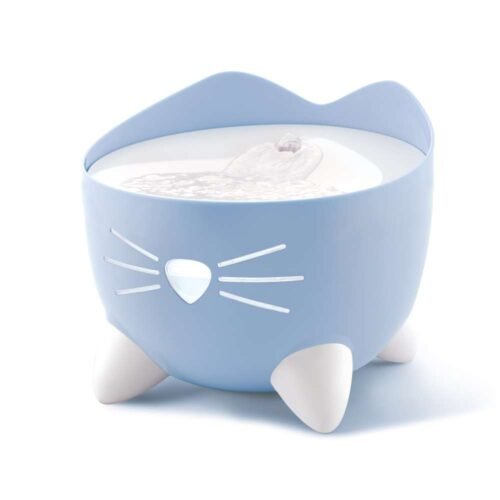 Combo Catit PIXI fuente y comedero para gatos en azul