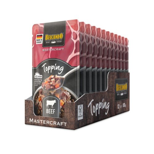 Caja de 12 sobres de Belcando Mastercraft Topping Ternera 100g