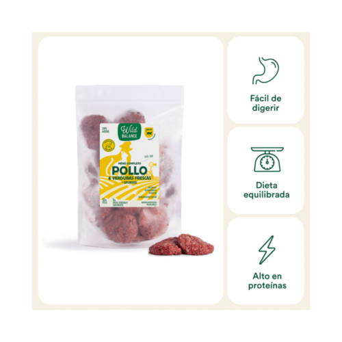 Beneficios de la dieta BARF de pollo para gatos Wild Balance