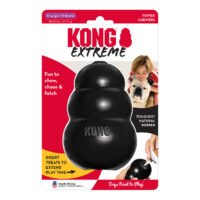 Embalaje oficial KONG Extreme - packaging retail con juguete de caucho negro
