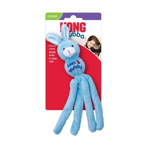 Juguete para gatos KONG Cat Wubba Bunny color azul en su empaque original