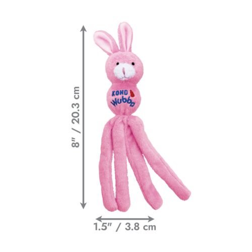 Medidas del juguete KONG Cat Wubba Bunny: 20.3 cm de alto y 3.8 cm de ancho