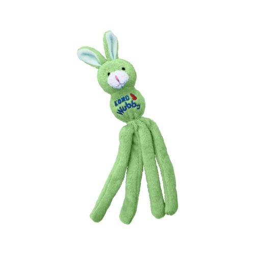 KONG Cat Wubba Bunny color verde, juguete con texturas y sonido para gatos