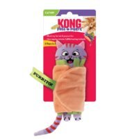 Juguete para gatos KONG Pull-A-Partz Purrito en su empaque original con catnip