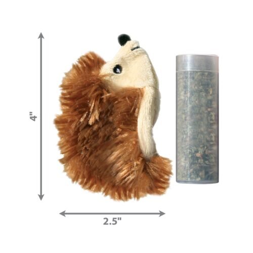 Peluche de erizo KONG Refillables Hedgehog con textura de felpa suave para gatos