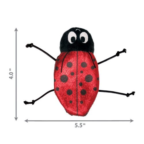 Dimensiones del juguete para gatos KONG Refillables Ladybug: 4 pulgadas por 5.5 pulgadas
