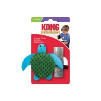 Juguete para gatos KONG Refillables Turtle en su empaque original con vial de hierba gatera premium incluido